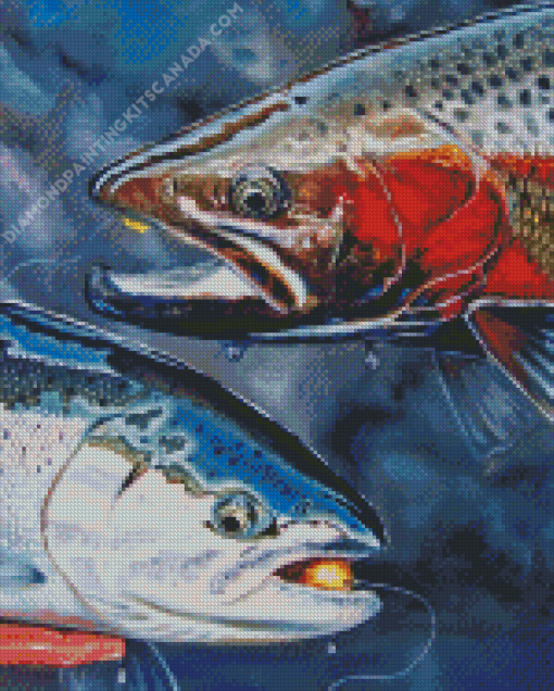 Steelhead Fishes Art Diamond Painting