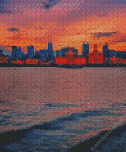 Sunset Liverpool Skyline Diamond Painting