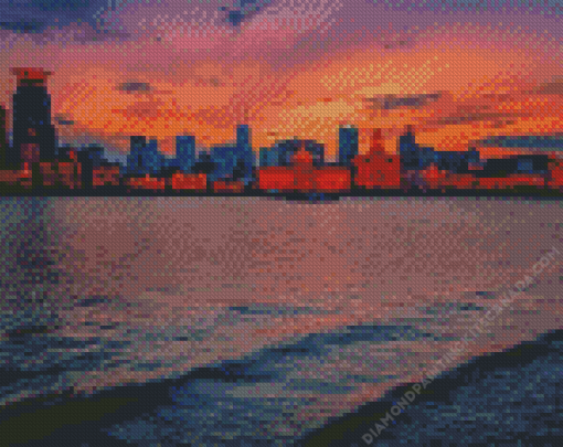 Sunset Liverpool Skyline Diamond Painting