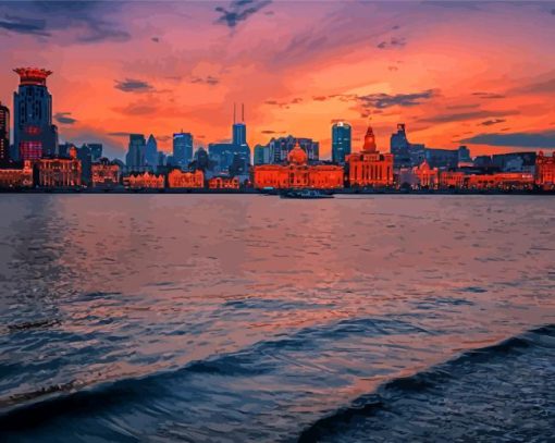 Sunset Liverpool Skyline Diamond Painting