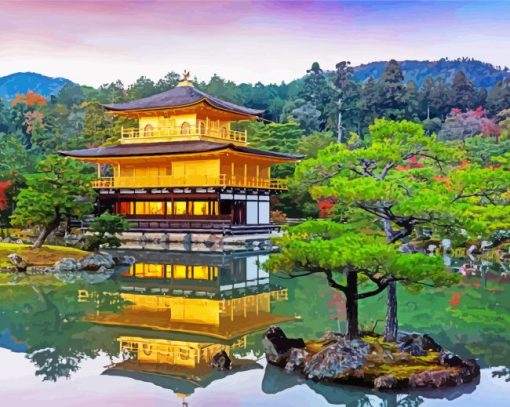 The Golden Pavilion Kinkakuji Diamond Painting