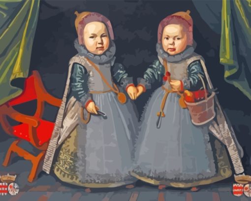 Twins Girls Portrait Diamond Painting