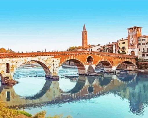 Verona Italy Ponte Pietra Diamond Painting