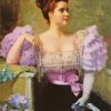 Victorian Woman And Lilacs Diamond Painting