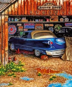 Vintage Car Garage Diamond Painting