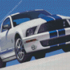 White And Blue Mustang Diamond Painting