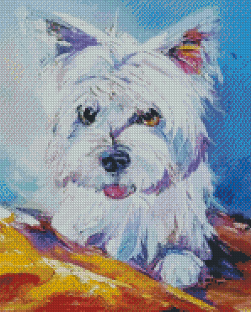 White Scottish Highland Terrier Diamond Painting