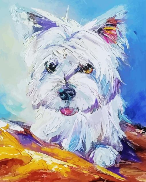 White Scottish Highland Terrier Diamond Painting