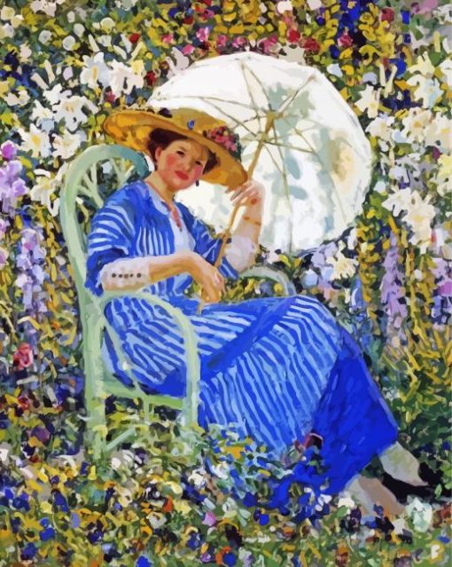 Woman In Garden Art Diamond Painting