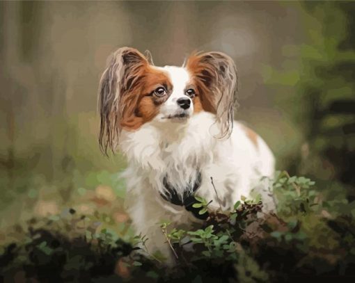 Adorable Papillon Dog Diamond Painting