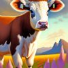 Flower Cow Diamond Painting