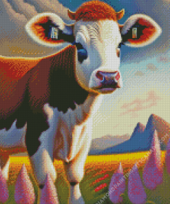 Flower Cow Diamond Painting