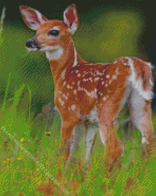 Baby White Tail Deer In The Wild Diamond Painting