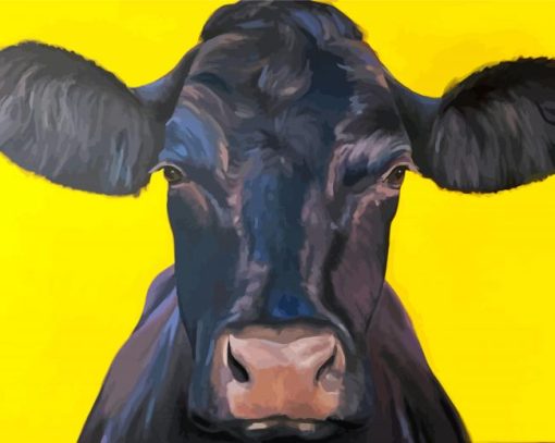 Black Cow Diamond Painting