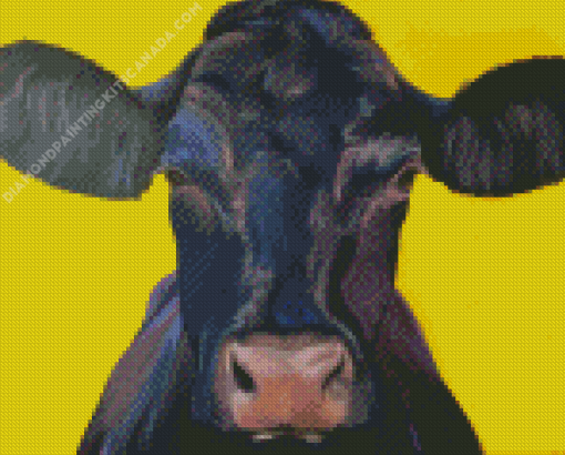 Black Cow Diamond Painting