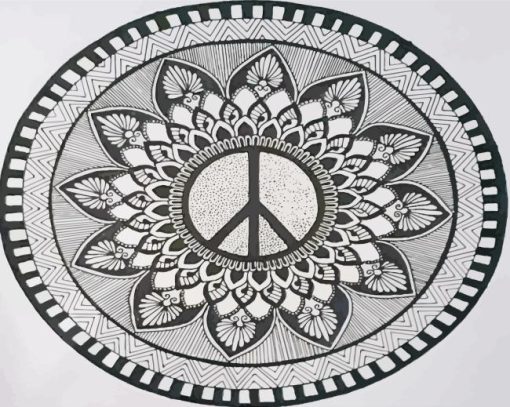 Black Mandala Peace Diamond Painting