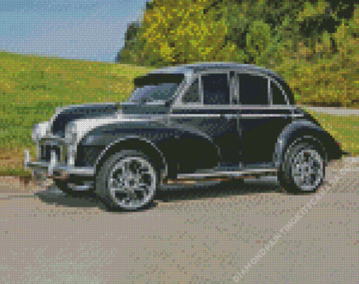 Black Morris Minor Car Diamond Painting