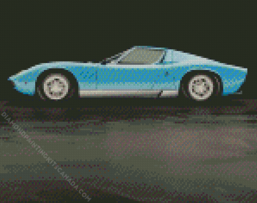 Blue Lamborghini Miura Diamond Painting