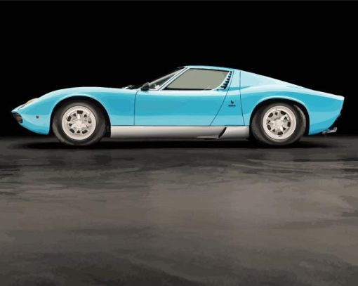 Blue Lamborghini Miura Diamond Painting