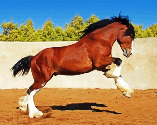 Brown Clydesdale Diamond Painting