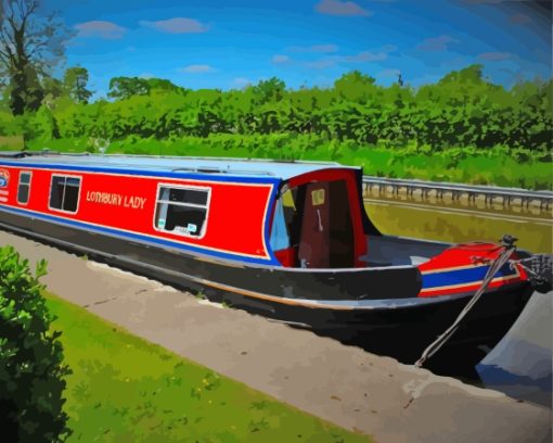 Canal Narrow Boats Diamond Painting