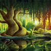 Cat Under Willow Tree Art Diamond Painting