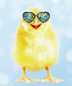 Chicken Wearing Heart Glasses Diamond Painting