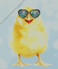 Chicken Wearing Heart Glasses Diamond Painting