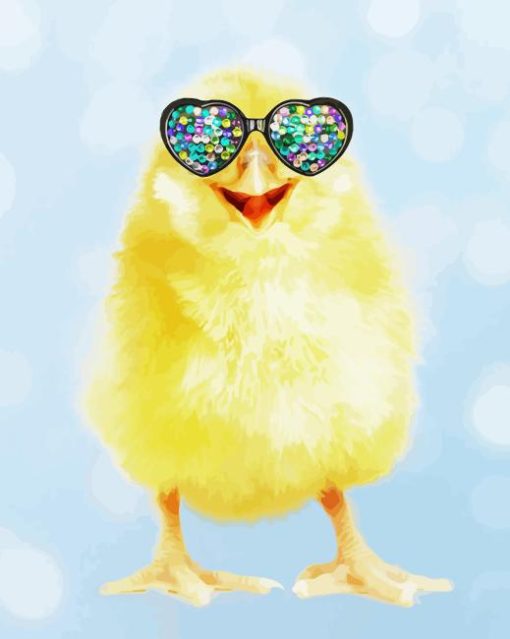 Chicken Wearing Heart Glasses Diamond Painting