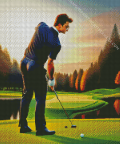 Classy Man Golfing Diamond Painting