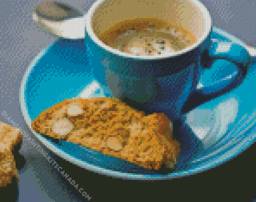 Coffee In Cup And Biscuits Diamond Painting