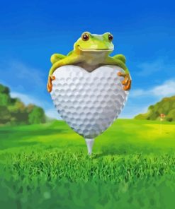 Cute Frog Playing Golf Diamond Painting