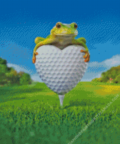 Cute Frog Playing Golf Diamond Painting