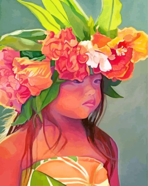 Cute Hawaiian Girl Diamond Painting