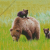 Cute Mama Bear And Cubs Diamond Painting