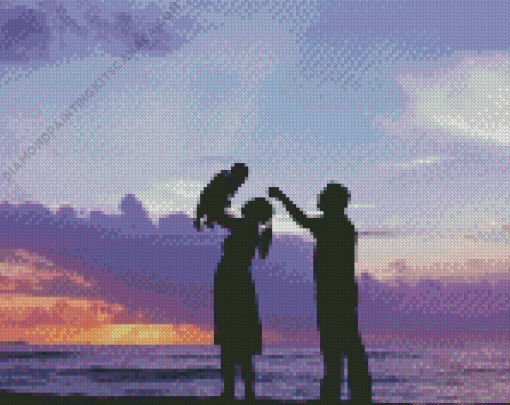 Cute Family Beach Diamond Painting