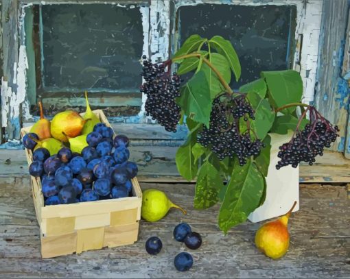 Elderberry And Fruits Diamond Painting