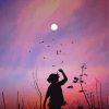 Full Moon Girl Silhouette Diamond Painting