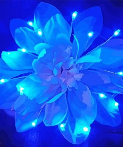 Glowing Blue Flower Diamond Painting