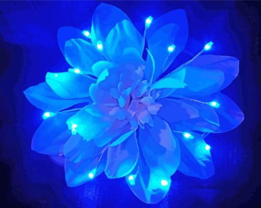 Glowing Blue Flower Diamond Painting