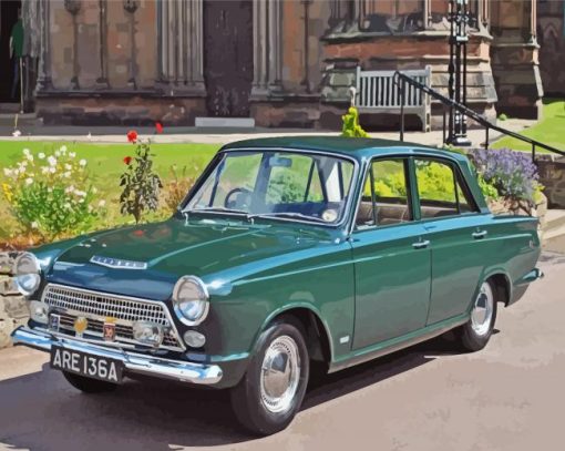 Green Ford Cortina Diamond Painting