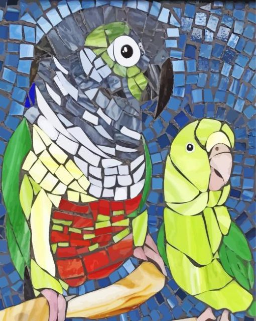 Green Cheek Conure Mosaic Diamond Painting