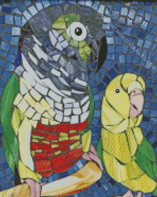 Green Cheek Conure Mosaic Diamond Painting