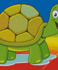 Green Turtle Cartoon Diamond Painting