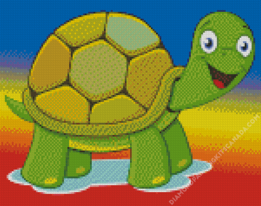 Green Turtle Cartoon Diamond Painting