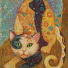 Gustav Klimt Cat Diamond Painting