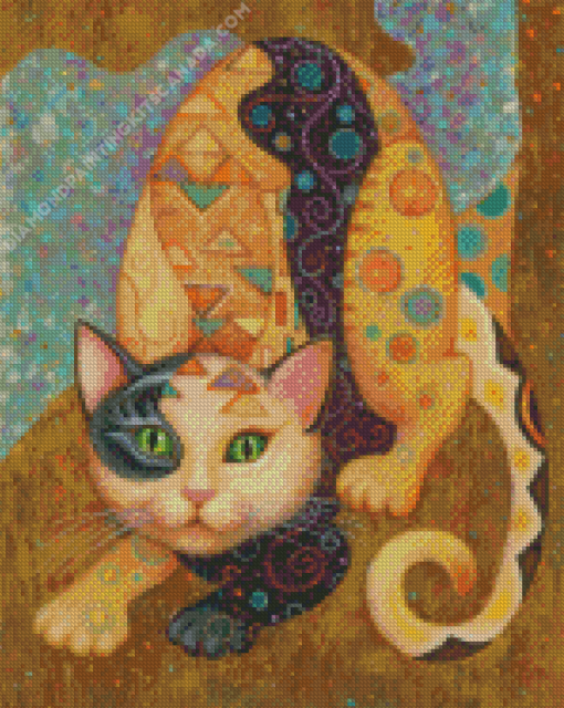 Gustav Klimt Cat Diamond Painting