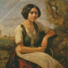 Harvester With Sickle By Camille Corot Diamond Painting