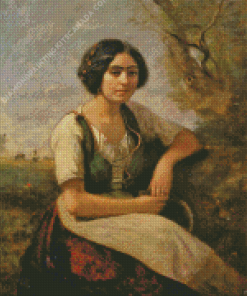 Harvester With Sickle By Camille Corot Diamond Painting