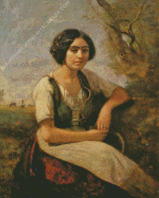 Harvester With Sickle By Camille Corot Diamond Painting